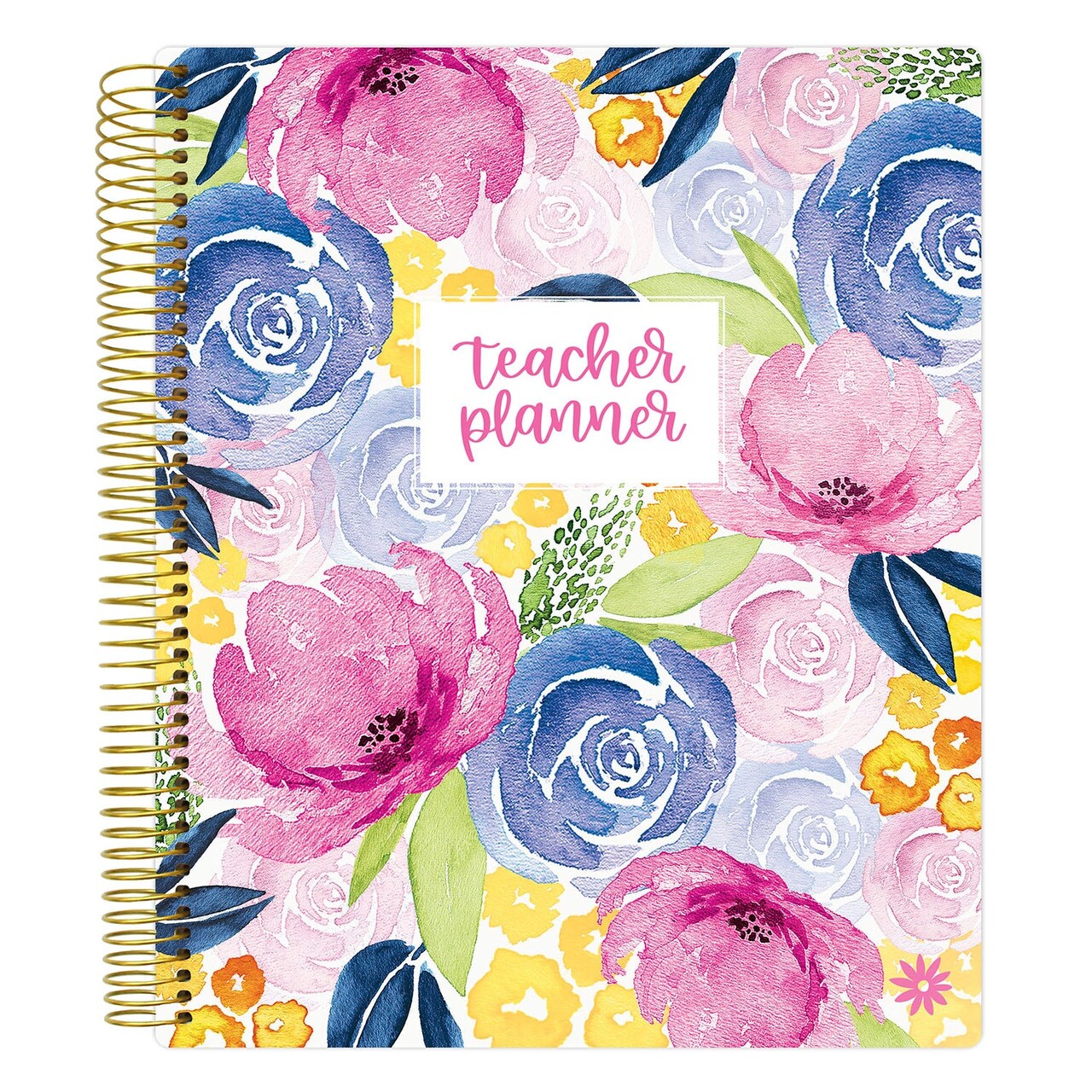 bloom daily planners Undated Teacher Planner &#x26; Calendar, Watercolor Floral